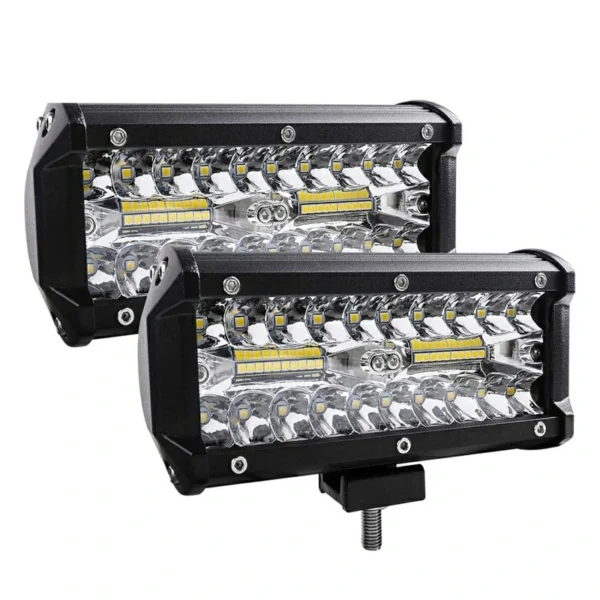 Комплект 2 LED BAR прожектора за автомобил трактор камион ATV офроуд 12V 24V 240W 24000LM мощен